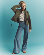 Kasey Embellished Wide-Leg Jean