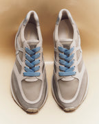 Veronica Beard Valentina Ripstop Sneaker - Sand/Silver