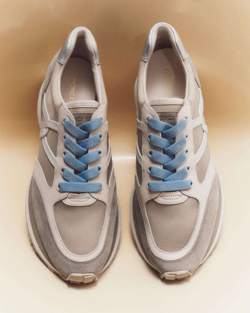 Veronica Beard Valentina Ripstop Sneaker - Sand/Silver