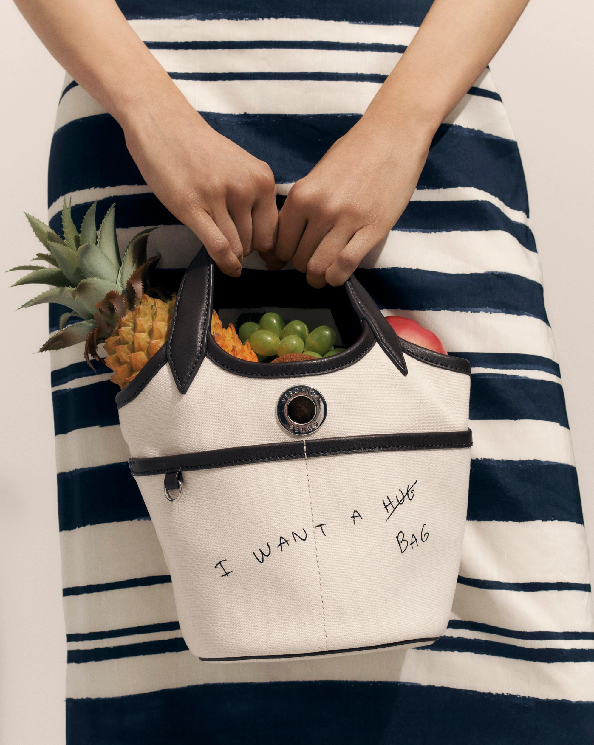 Veronica Beard X Thomas Lelu Canvas Anchor Bag - Espresso/Ecru