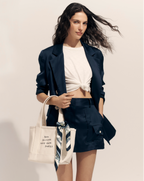 Veronica Beard X Thomas Lelu Canvas Printed Tote Bag - Black/Natural
