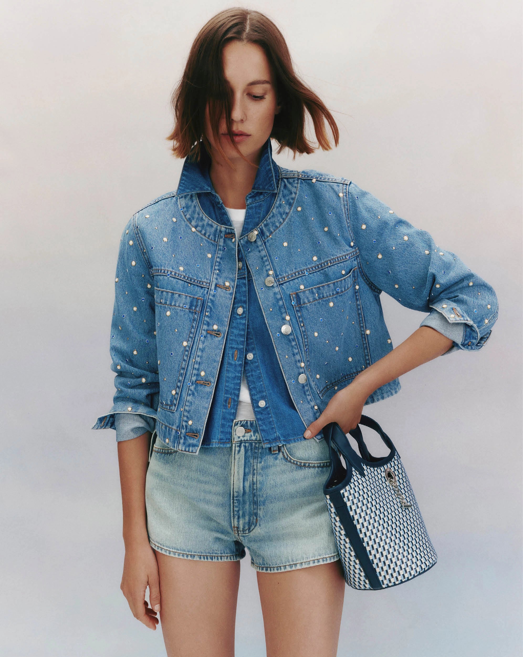 Veste en denim rebrodé Lowry