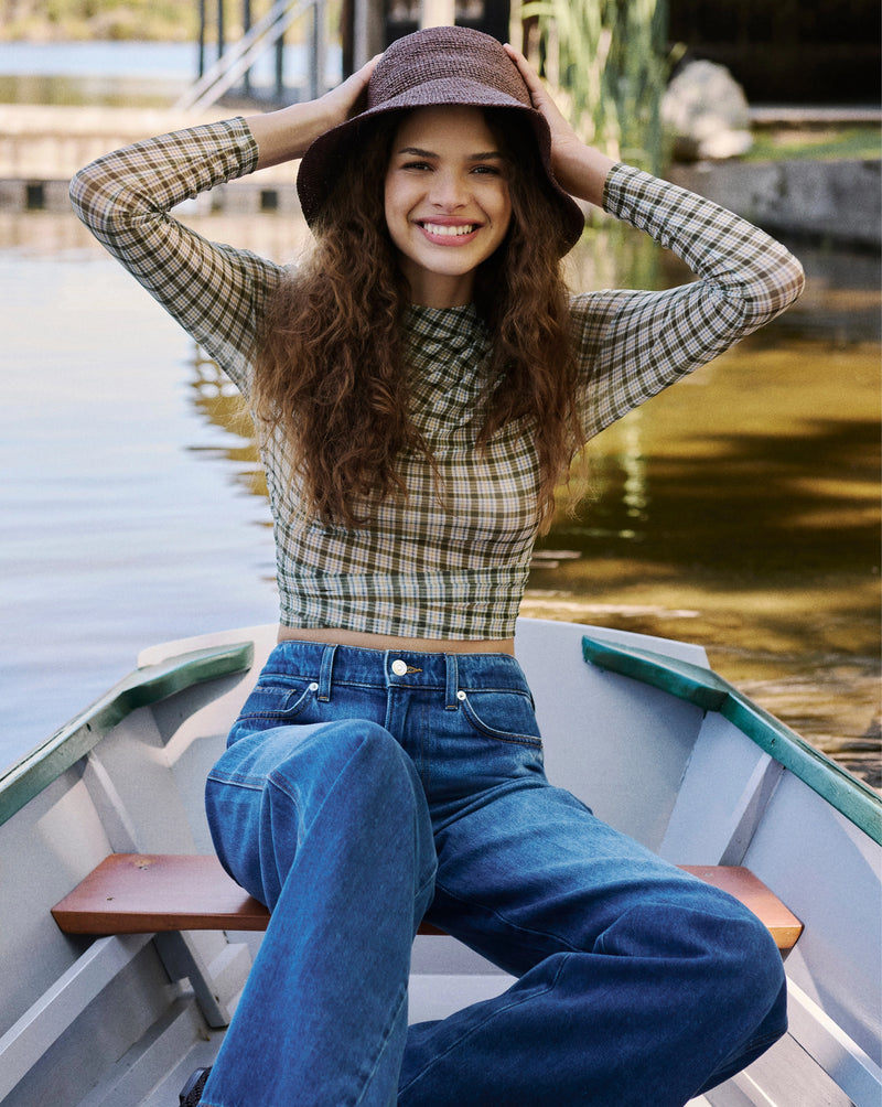 Nuvina Plaid Top