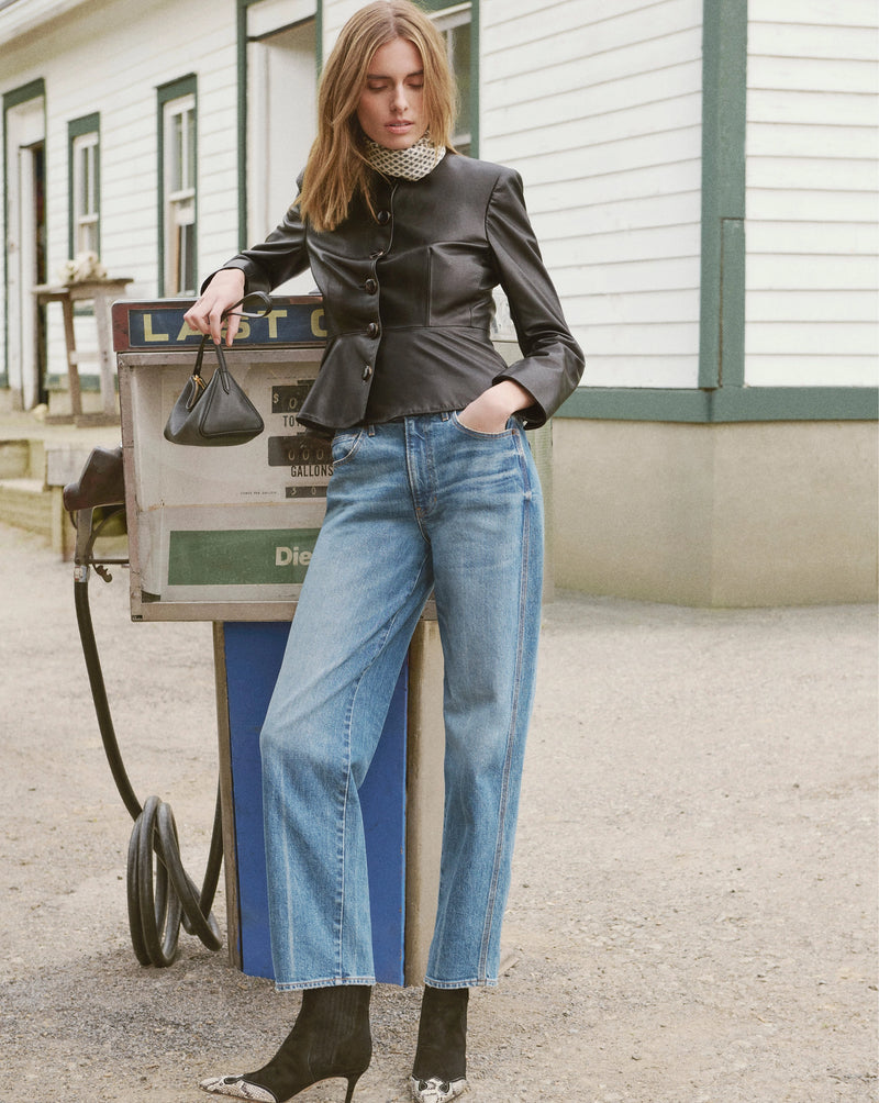 Quinn Leather Peplum Jacket