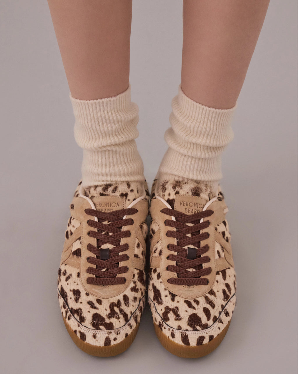 Veronica Beard Natalia Calf Hair Sneaker - Sand/Brown Multi