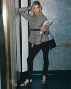 Veronica Beard Brown plaid blazer with gold buttons