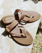 Veronica Beard Salva Dash Flat Sandal - Chestnut