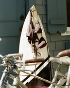 Veronica Beard Brown triangle bikini top with halter and back ties.