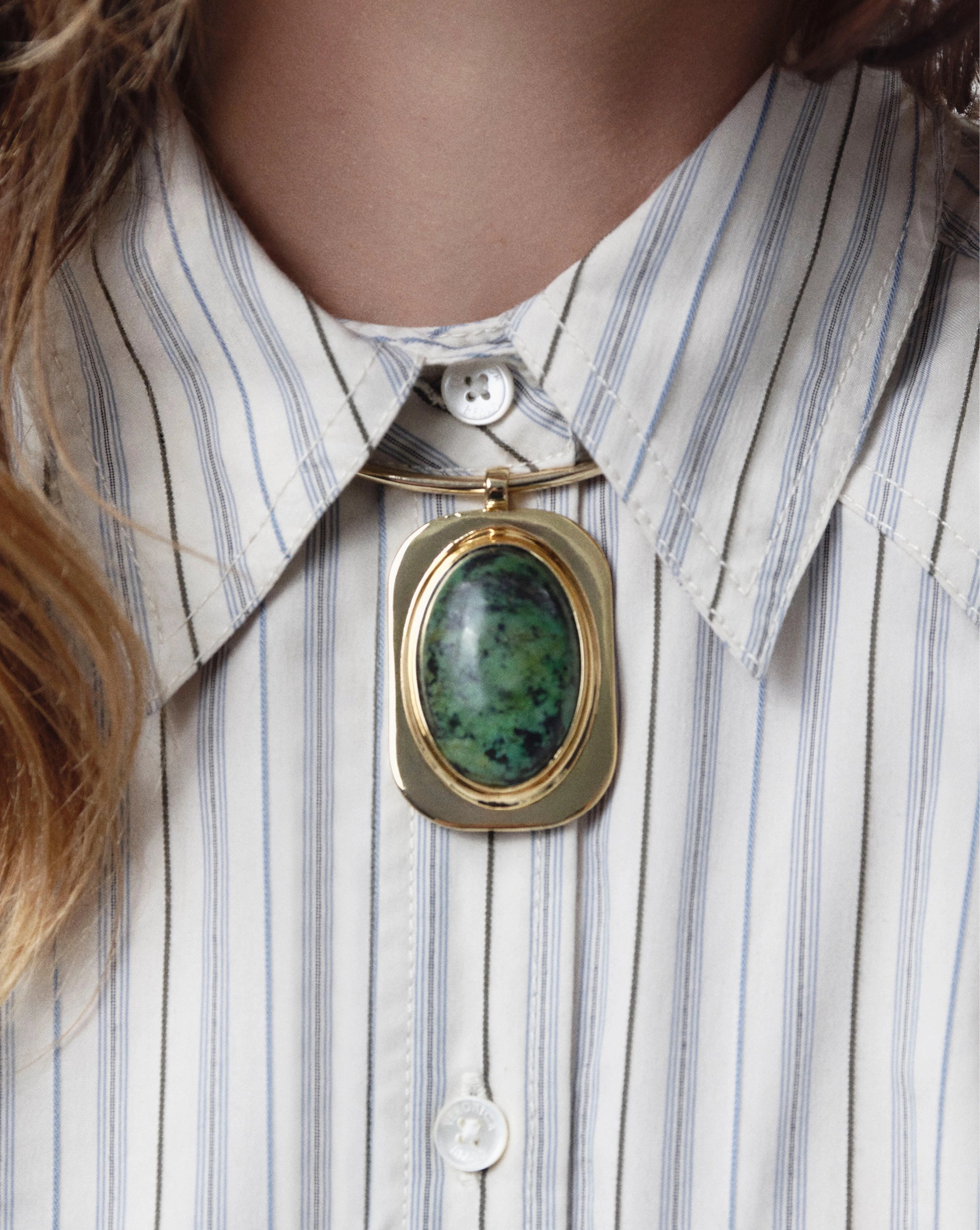 Turquoise Cabochon Collar Necklace