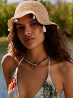 Le Bop Shell Raffia Hat