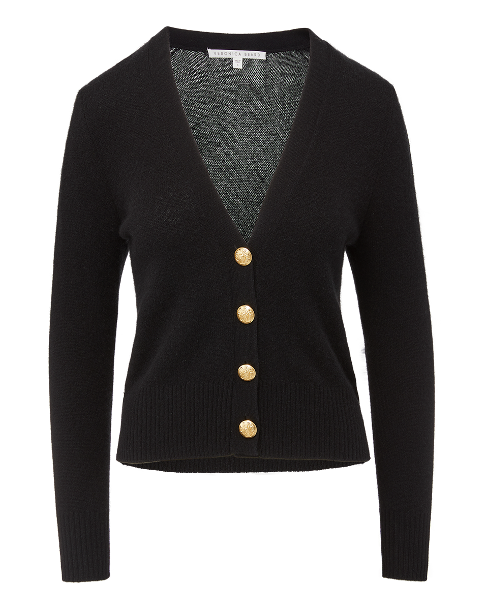 Veronica Beard Solene Cashmere Cardigan - Black