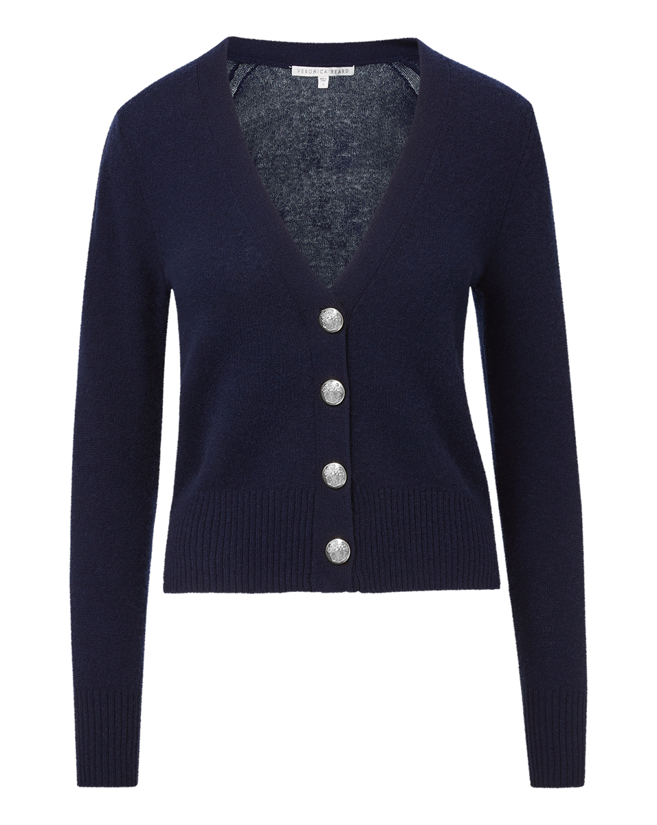Veronica Beard Solene Cashmere Cardigan - Navy