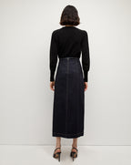 Veronica Beard Nelia Cashmere Pullover | Button Accent - Black