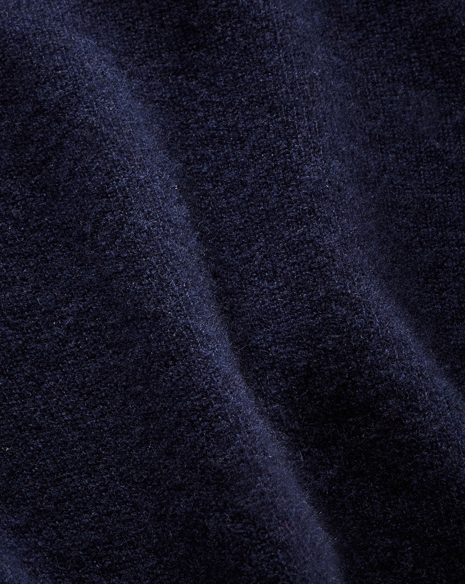 Veronica Beard Nelia Cashmere Pullover | Button Accent - Navy