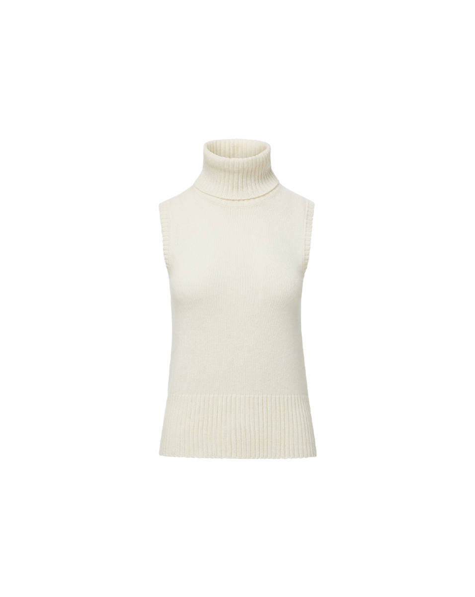 Veronica Beard Mazzy Cashmere Sleeveless Sweater - Ivory