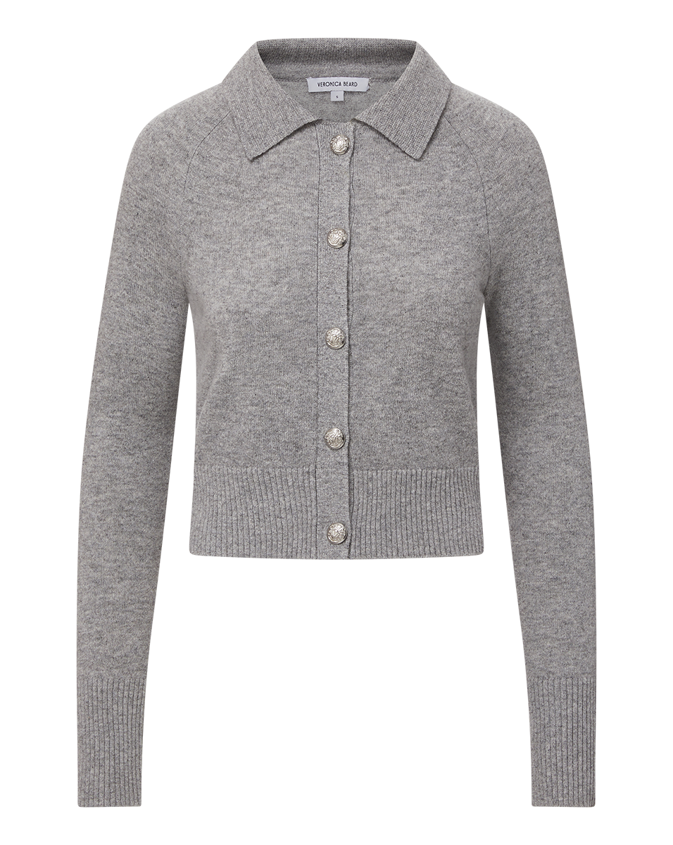 Veronica Beard Cheshire Cashmere Cardigan Heather Grey