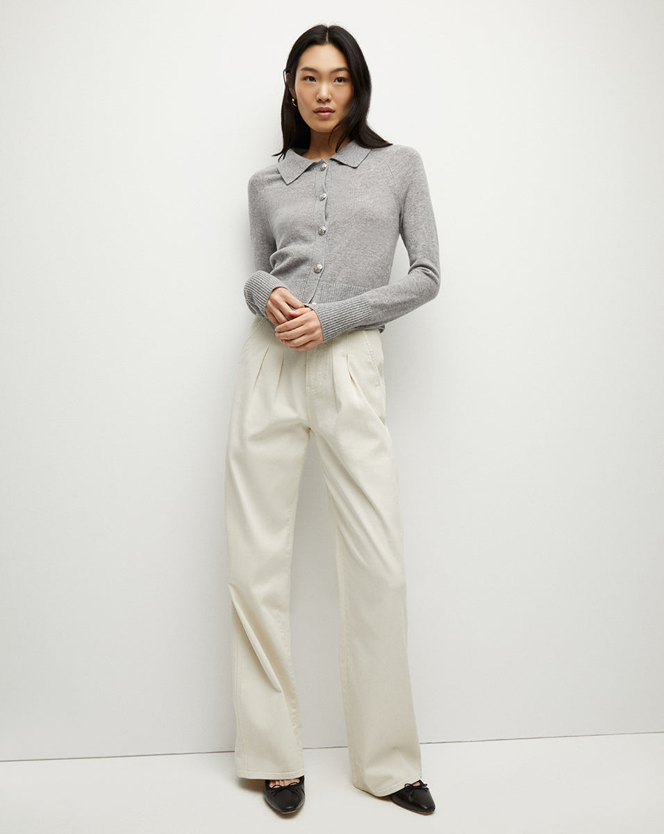 Veronica Beard Cheshire Cashmere Cardigan - Heather Grey