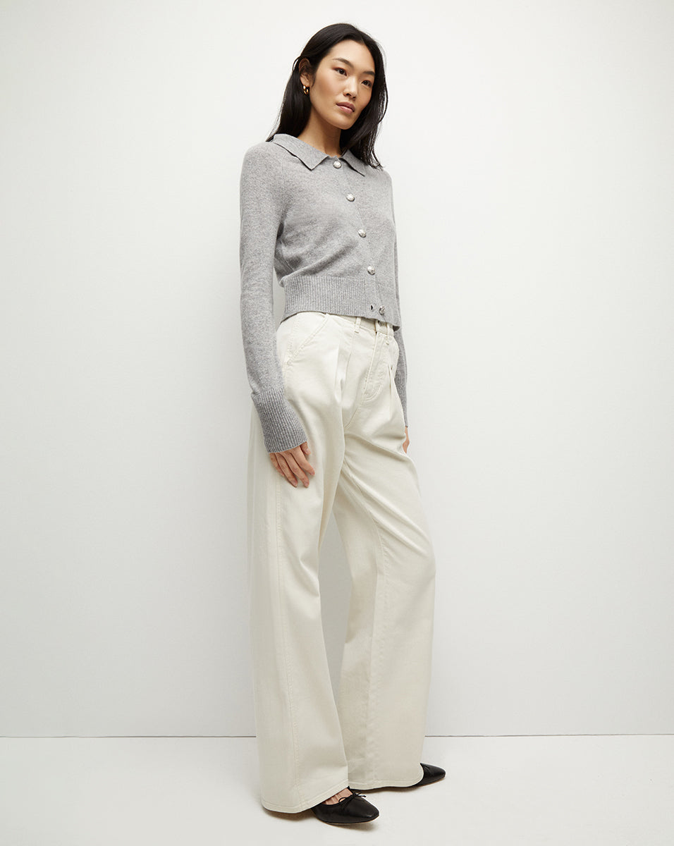 Veronica Beard Cheshire Cashmere Cardigan - Heather Grey