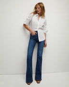 Veronica Beard Amelia Cotton Button-Down Shirt - White