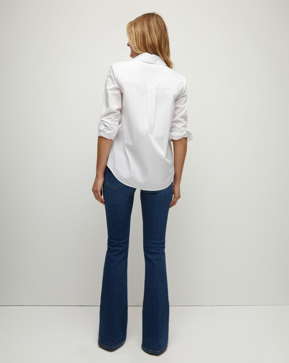 Veronica Beard Amelia Cotton Button-Down Shirt - White