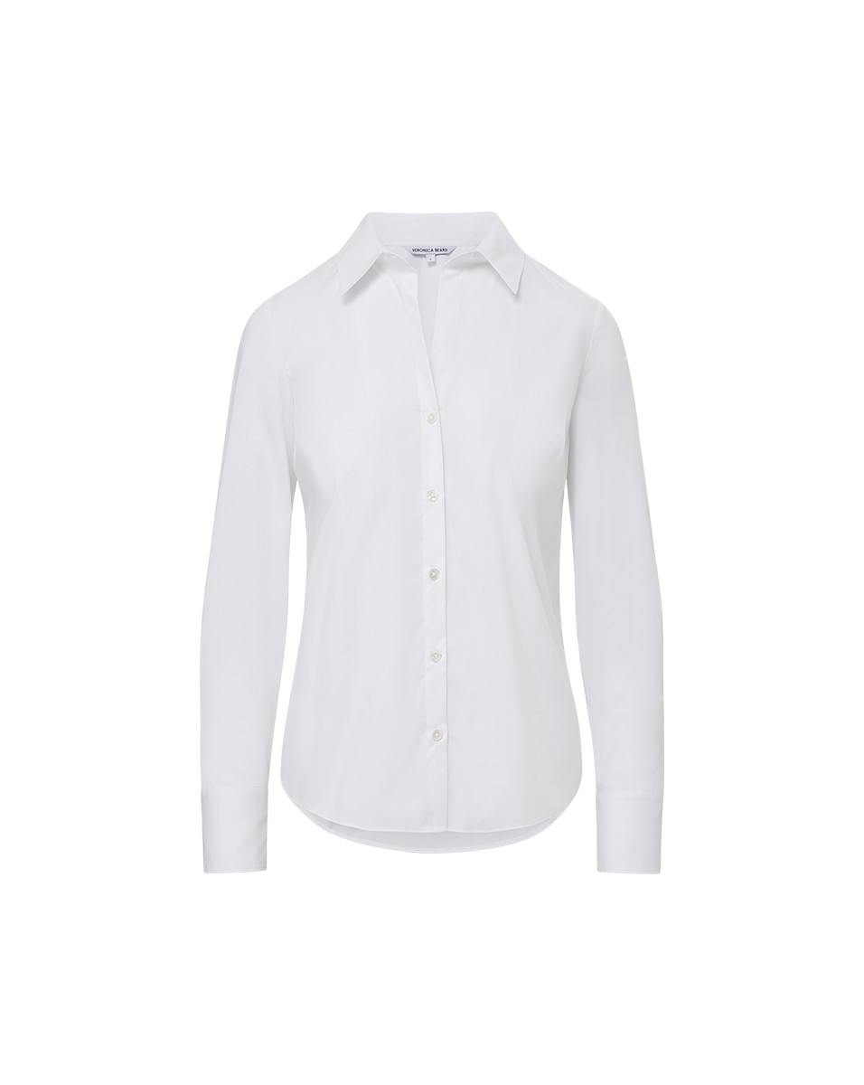 Veronica Beard Amelia Cotton Button-Down Shirt - White