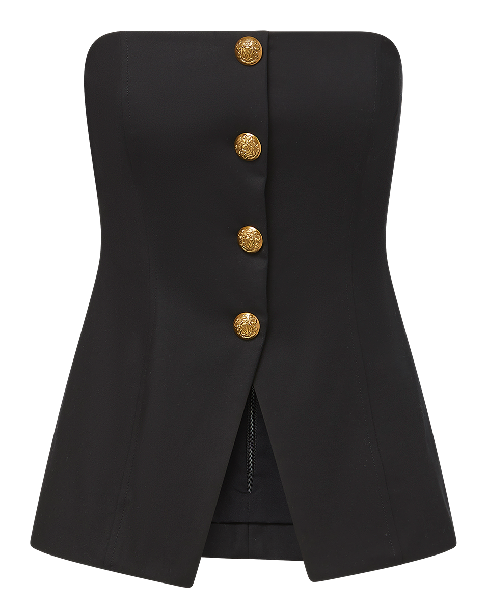 Veronica Beard Forman Bustier Top - Black