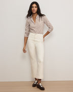 Veronica Beard Amelia Striped Button-Down Shirt - Acorn/White