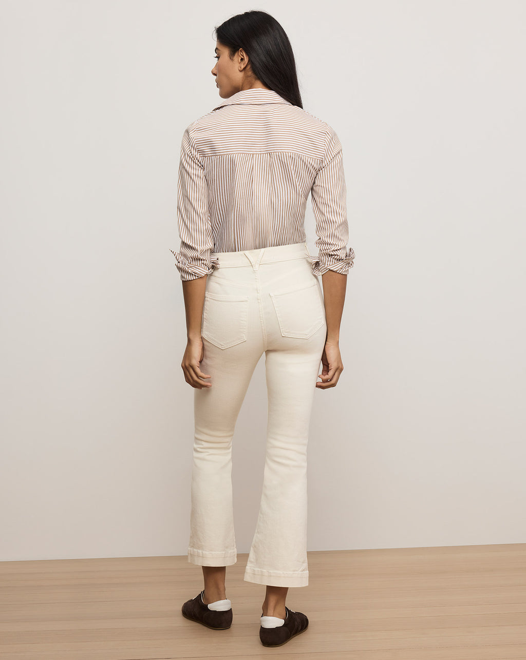 Veronica Beard Amelia Striped Button-Down Shirt - Acorn/White
