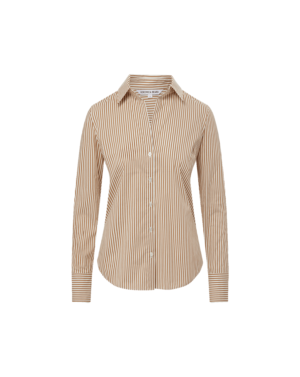 Veronica Beard Amelia Striped Button-Down Shirt - Acorn/White