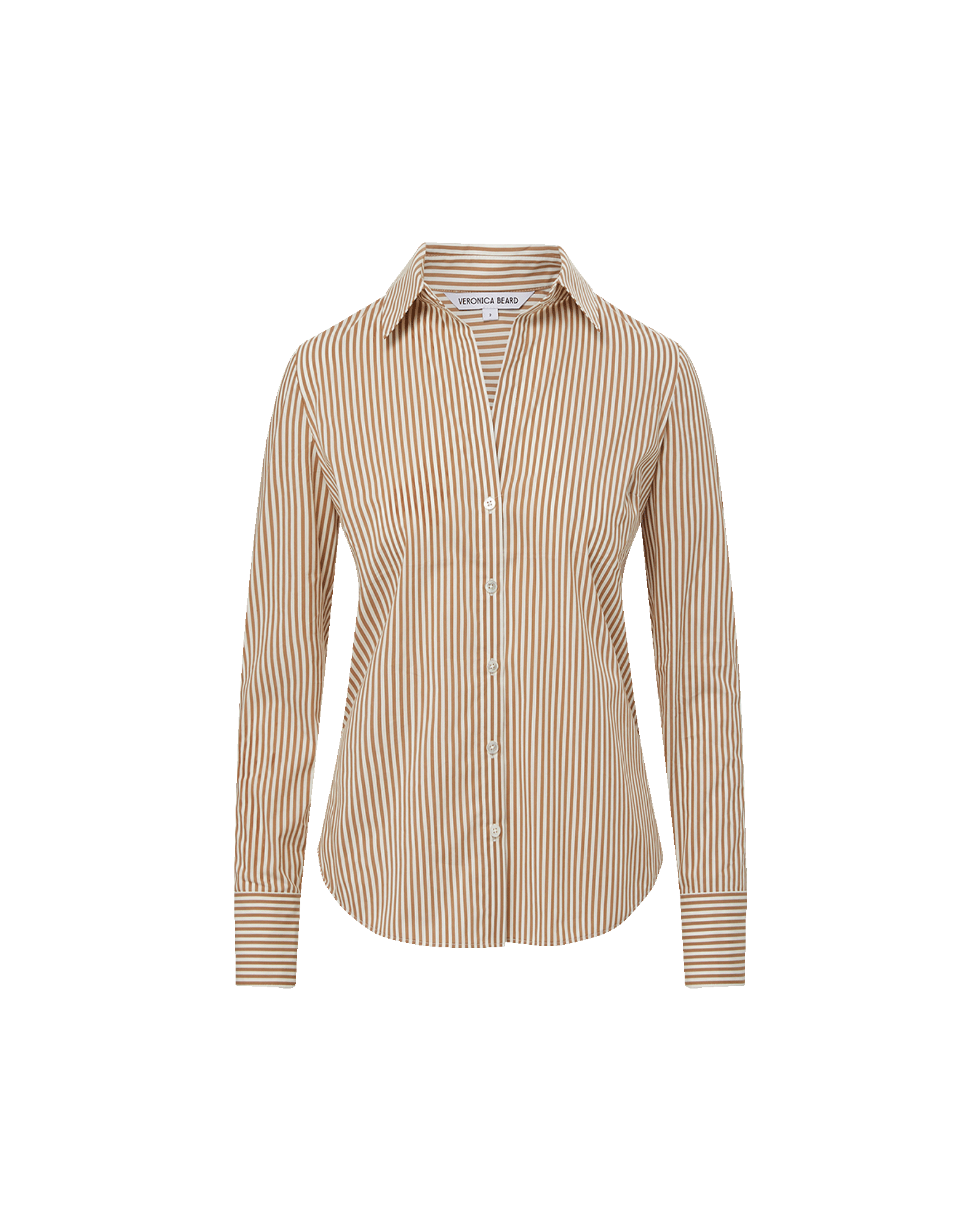 Veronica Beard Amelia Striped Button-Down Shirt - Acorn/White