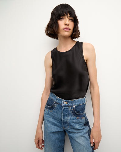 Veronica Beard Sabrina Stretch-Silk Tank - Black