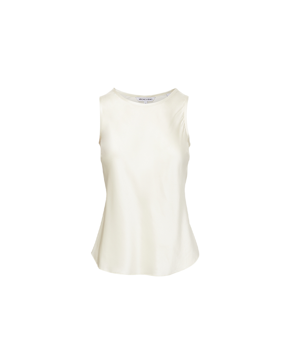 Veronica Beard Sabrina Stretch-Silk Tank - Ivory