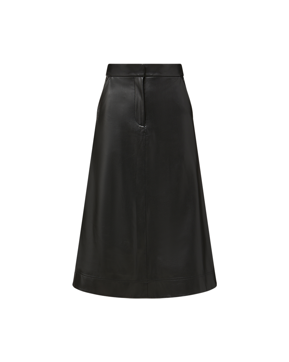 Veronica Beard Louise Vegan Leather Skirt - Black