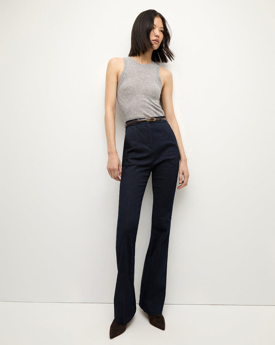 Veronica Beard Gracie Belted Denim Pant - Midnight Wash