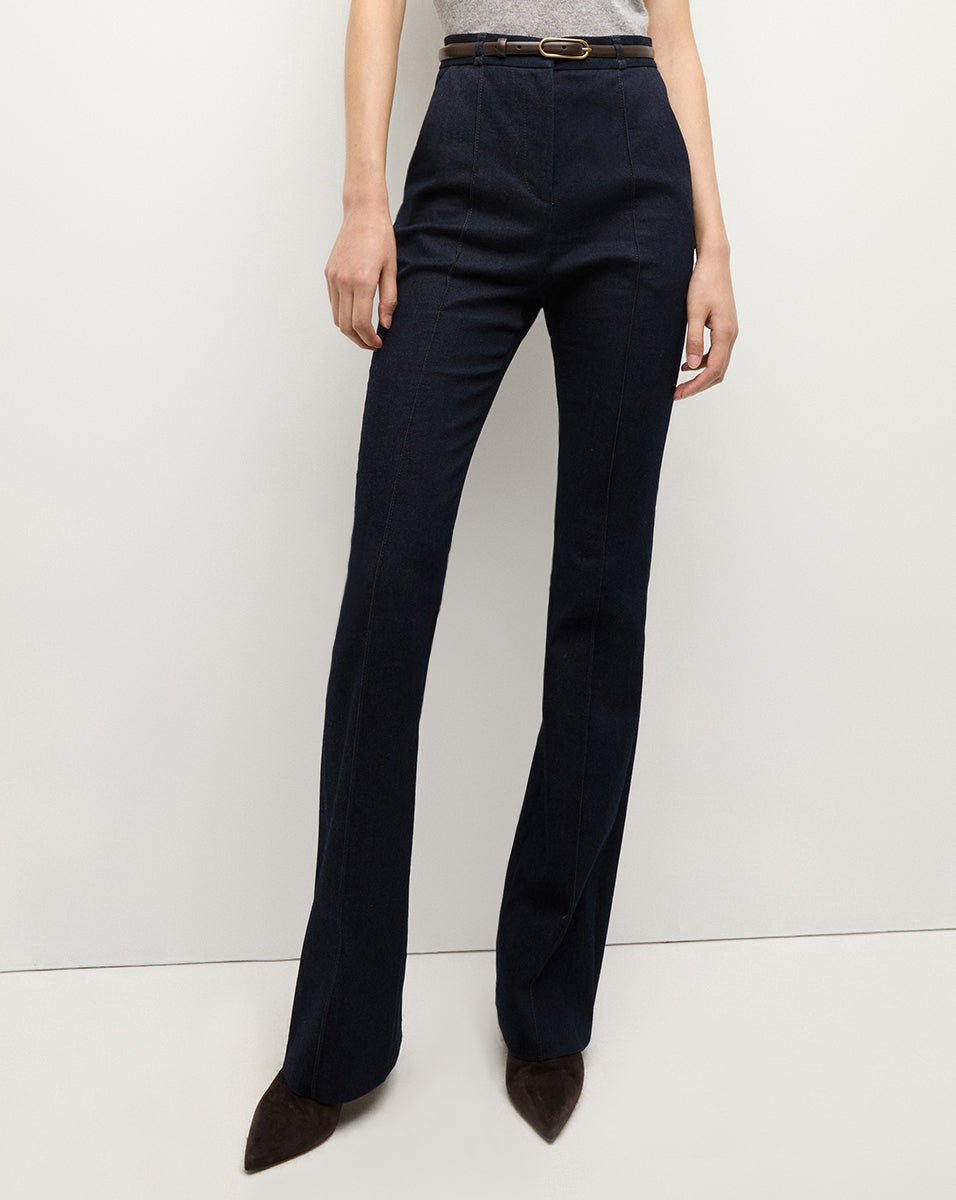 Veronica Beard Gracie Belted Denim Pant - Midnight Wash