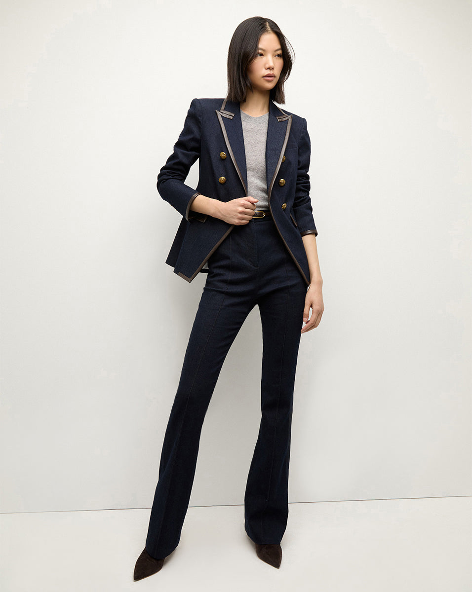 Veronica Beard Gracie Belted Denim Pant - Midnight Wash