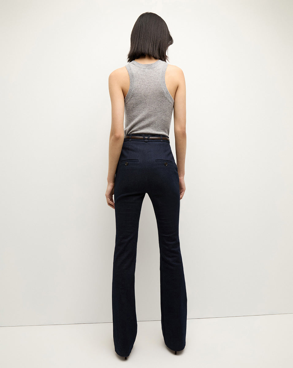 Veronica Beard Gracie Belted Denim Pant - Midnight Wash
