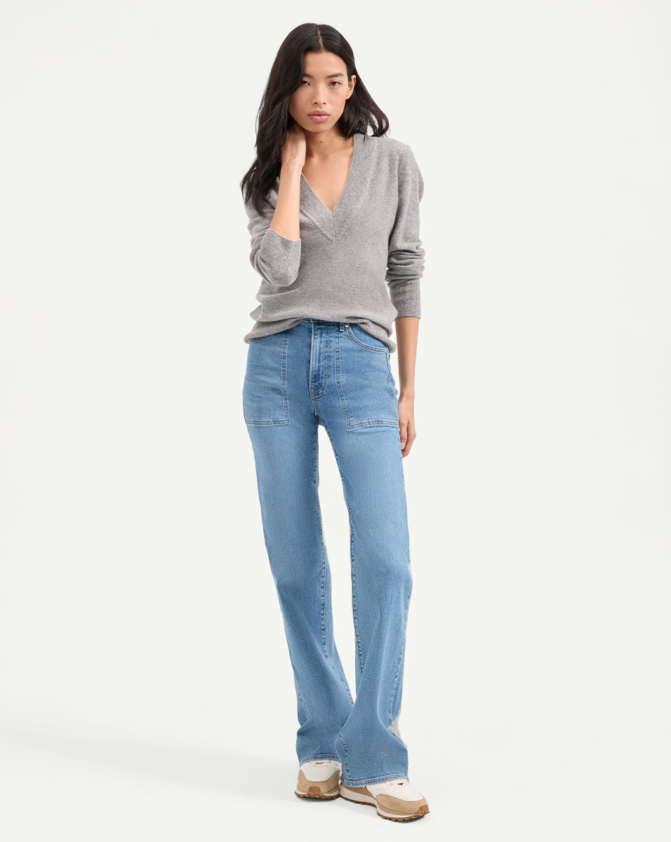Veronica Beard Coleta Cashmere Sweater - Heather Grey