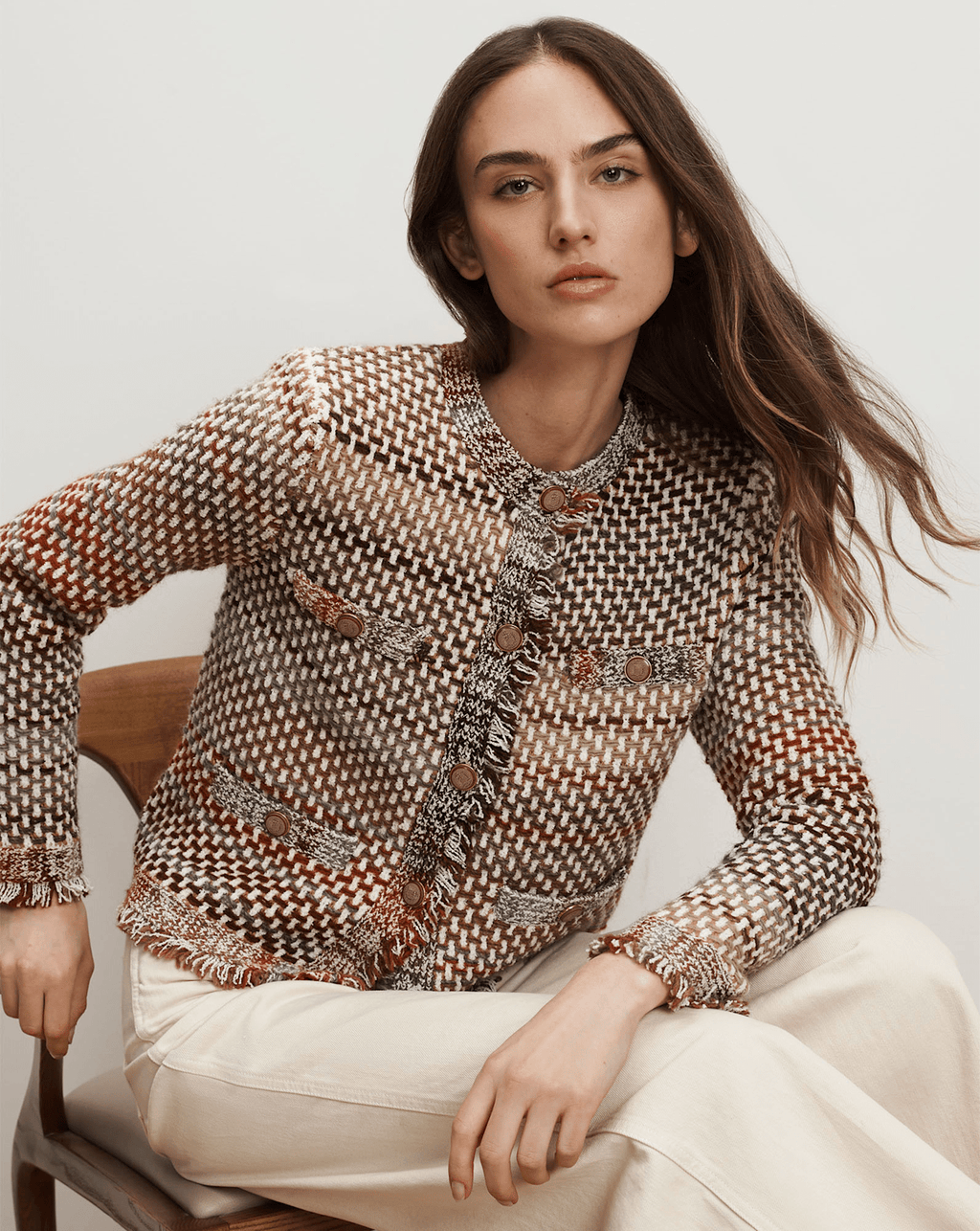 Veronica Beard Sariyah Knit Jacket - Red Multi