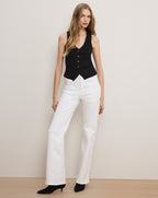 Veronica Beard Crosbie Slim Wide-Leg Jean - White