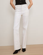 Veronica Beard Crosbie Slim Wide-Leg Jean - White