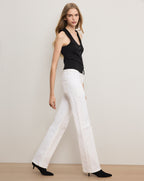 Veronica Beard Crosbie Slim Wide-Leg Jean - White