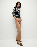 Veronica Beard Solene Striped Cashmere Cardigan - Navy/Ivory