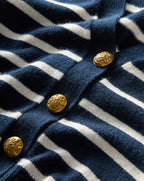Veronica Beard Solene Striped Cashmere Cardigan - Navy/Ivory