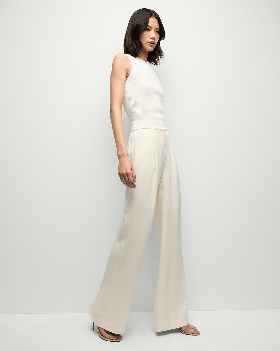 Veronica Beard Sid Crew-Neck Knit Tank Top - Off-White