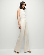 Veronica Beard Sid Crew-Neck Knit Tank Top - Off-White