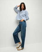 Veronica Beard Khai Striped Shirt - Blue/White Stripe