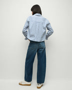 Veronica Beard Khai Striped Shirt - Blue/White Stripe