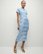 Veronica Beard Gramercy Pleated Dress - Blue Sky