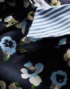 Veronica Beard Maia Floral Silk Double-Collar Shirt - Navy Multi